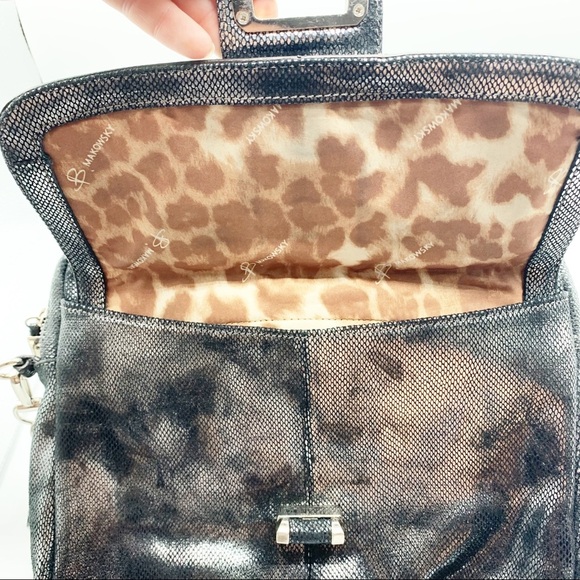 B. Makowsky silver Shimmer Bag Black Chain Strap - Picture 8 of 12